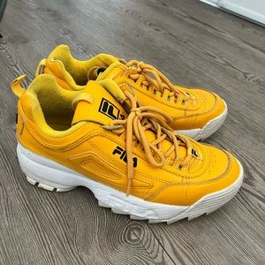 Bright yellow Filas size 9 *SOLD*